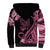 Personalised Polynesian Floral Butterfly Sherpa Hoodie Breast Cancer Pink Ribbon LT9 - Polynesian Pride