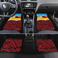 Personalised Torba PNG Forever Car Mats Polynesian Sand Art LT9 Set 4pcs Green - Polynesian Pride