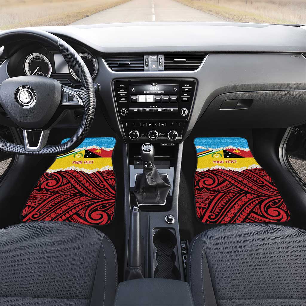Personalised Torba PNG Forever Car Mats Polynesian Sand Art LT9 Set 2pcs - Front Green - Polynesian Pride
