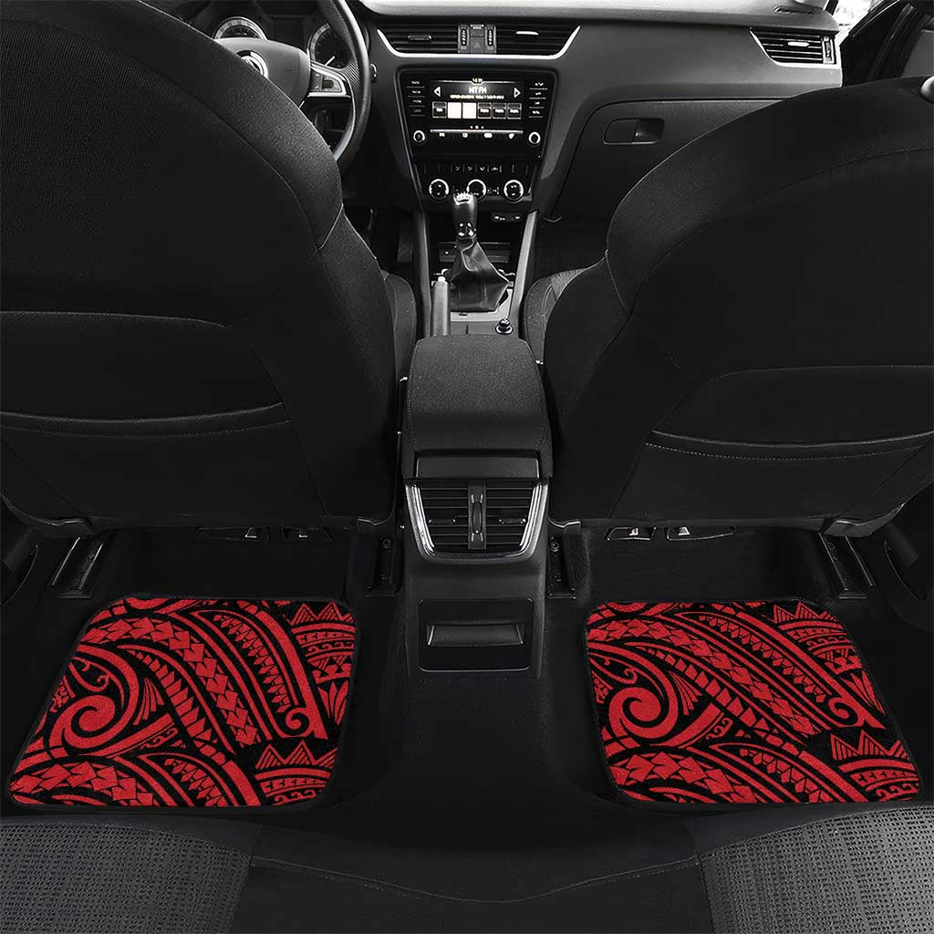 Personalised Torba PNG Forever Car Mats Polynesian Sand Art LT9 Set 2pcs - Back Green - Polynesian Pride