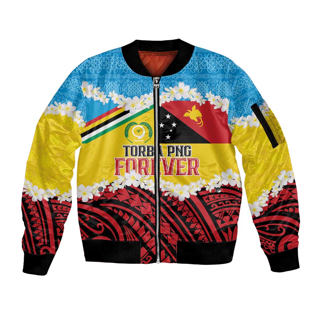 Personalised Torba PNG Forever Sleeve Zip Bomber Jacket Polynesian Sand Art LT9 Unisex Green - Polynesian Pride