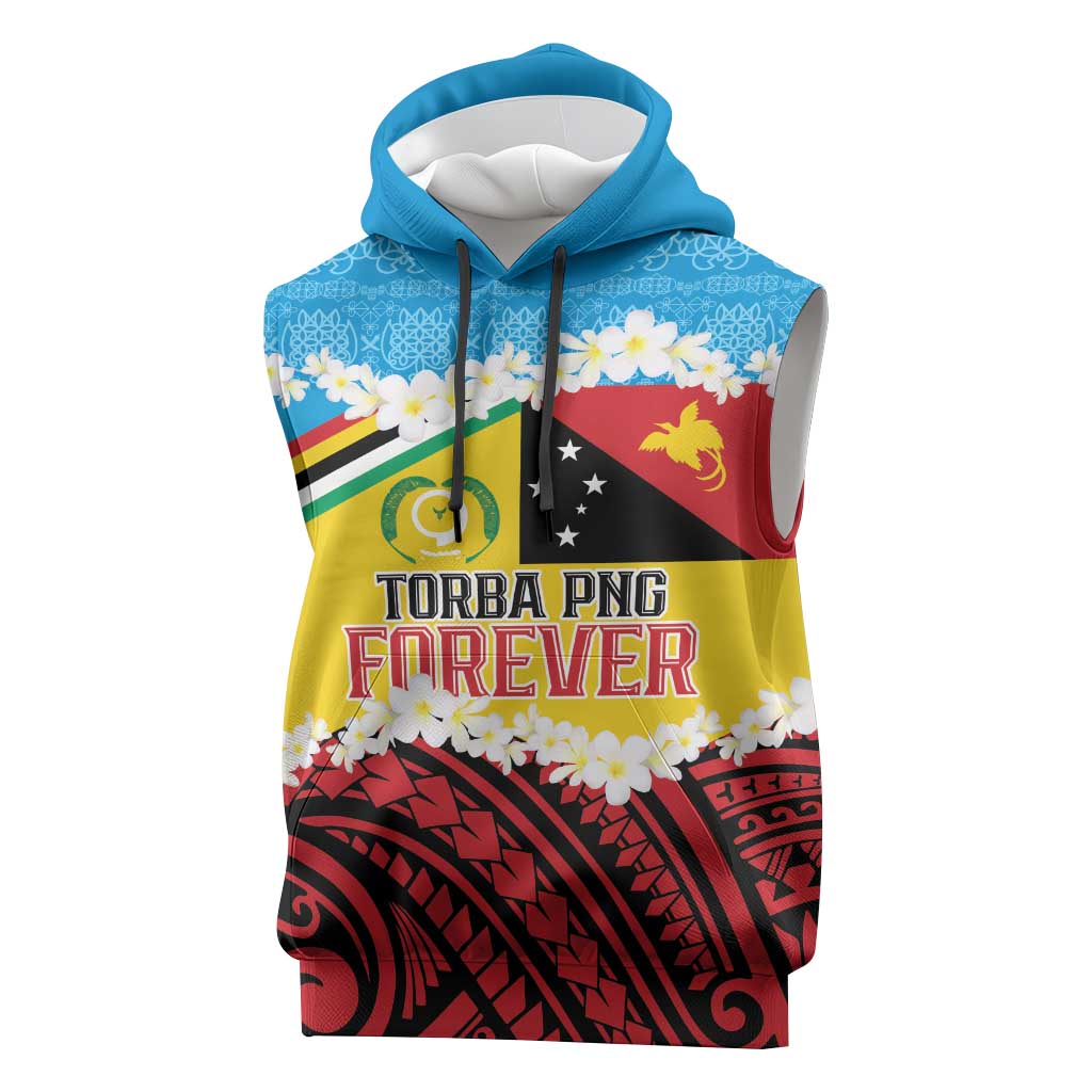 Personalised Torba PNG Forever Sleeveless Hoodie Polynesian Sand Art LT9 Green - Polynesian Pride