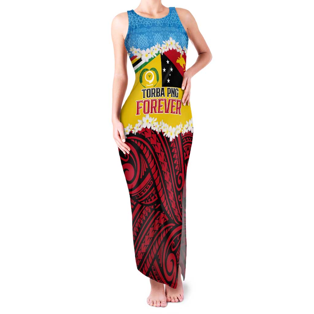 Personalised Torba PNG Forever Tank Maxi Dress Polynesian Sand Art LT9 Women Green - Polynesian Pride