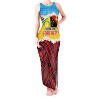 Personalised Torba PNG Forever Tank Maxi Dress Polynesian Sand Art LT9 Women Green - Polynesian Pride