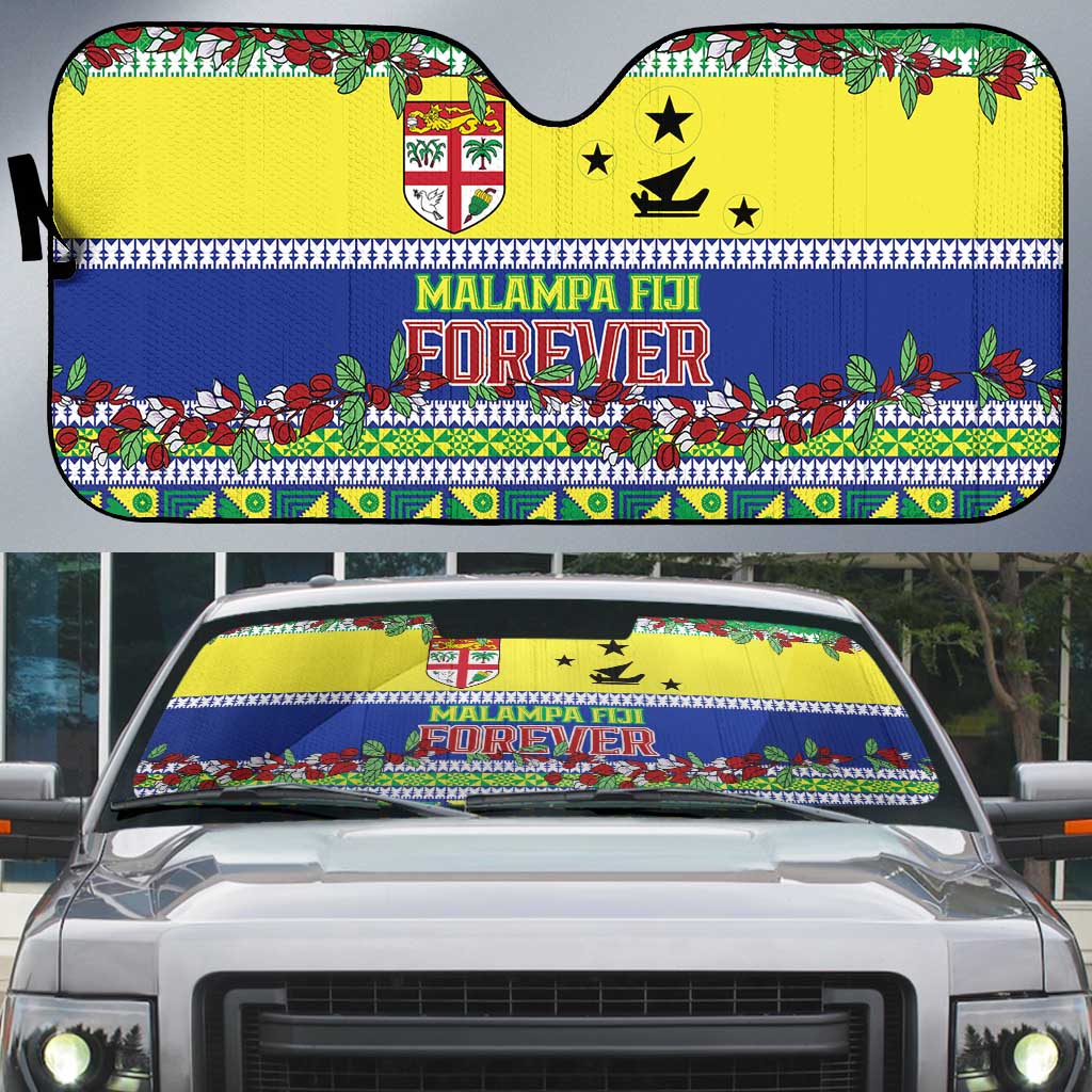 Malampa Fiji Forever Auto Sun Shade Tagimoucia Polynesian Sand Drawing LT9 Yellow - Polynesian Pride