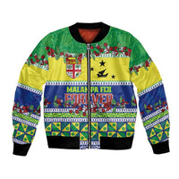 Personalised Malampa Fiji Forever Bomber Jacket Tagimoucia Polynesian Sand Drawing LT9 Unisex Yellow - Polynesian Pride