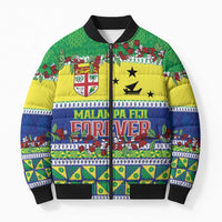Personalised Malampa Fiji Forever Bomber Puffer Jacket Tagimoucia Polynesian Sand Drawing LT9 Unisex Yellow - Polynesian Pride