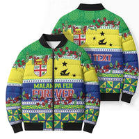Personalised Malampa Fiji Forever Bomber Puffer Jacket Tagimoucia Polynesian Sand Drawing LT9 - Polynesian Pride
