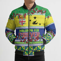 Personalised Malampa Fiji Forever Bomber Puffer Jacket Tagimoucia Polynesian Sand Drawing LT9 - Polynesian Pride