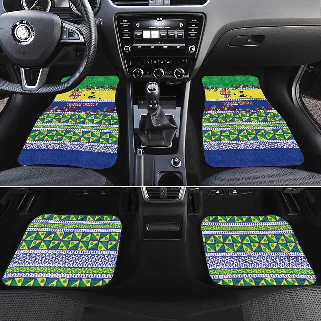 Personalised Malampa Fiji Forever Car Mats Tagimoucia Polynesian Sand Drawing LT9 Set 4pcs Yellow - Polynesian Pride