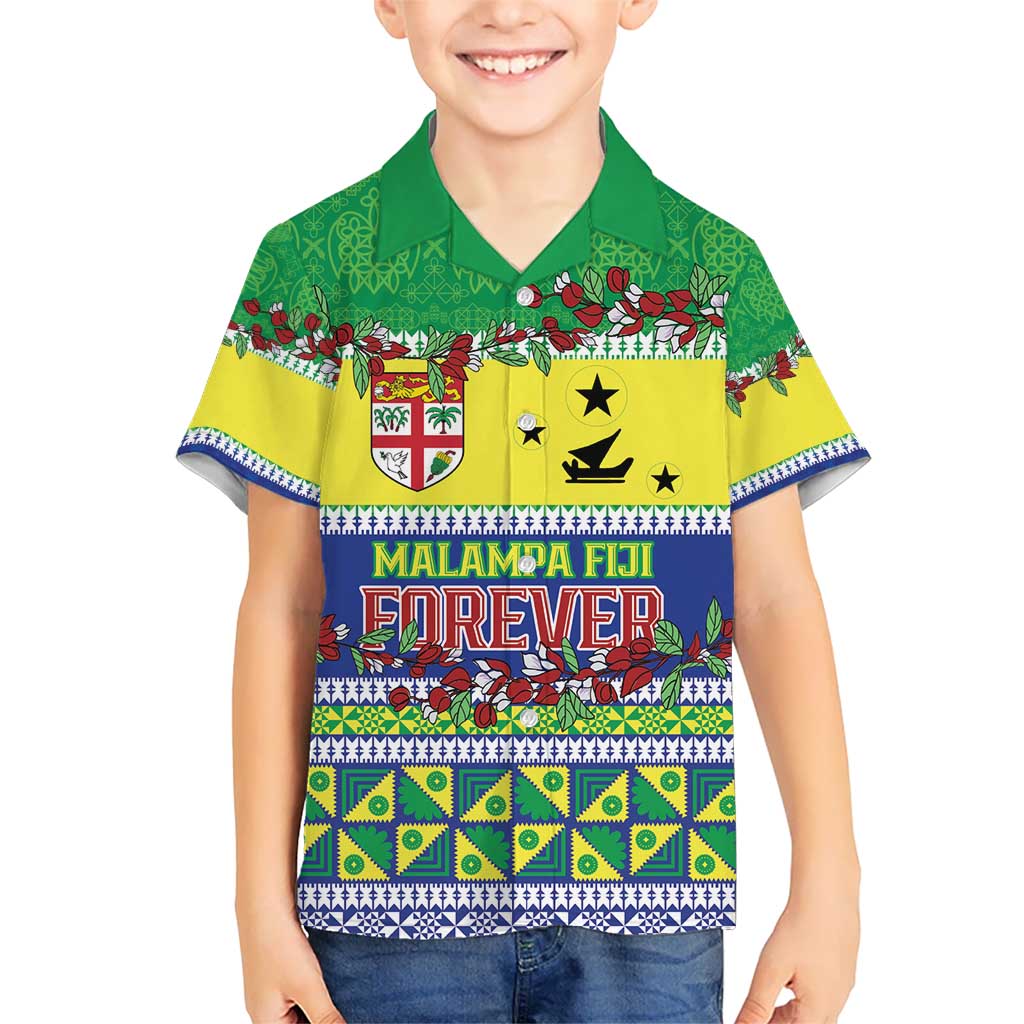 Personalised Malampa Fiji Forever Kid Hawaiian Shirt Tagimoucia Polynesian Sand Drawing LT9 Kid Yellow - Polynesian Pride