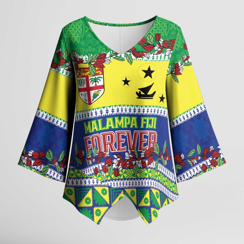 Personalised Malampa Fiji Forever Kimono Sleeve Blouse Tagimoucia Polynesian Sand Drawing LT9 Female Yellow - Polynesian Pride