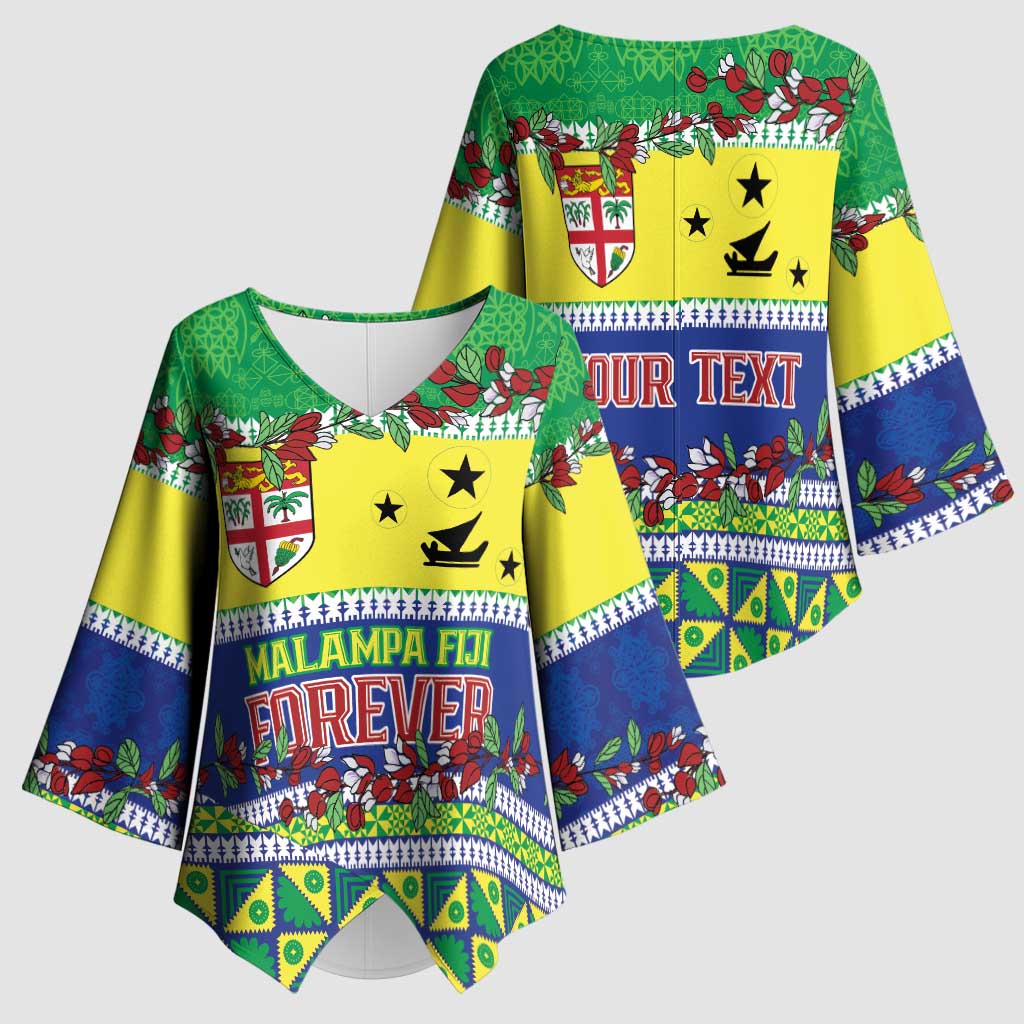 Personalised Malampa Fiji Forever Kimono Sleeve Blouse Tagimoucia Polynesian Sand Drawing LT9 - Polynesian Pride