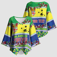 Personalised Malampa Fiji Forever Kimono Sleeve Blouse Tagimoucia Polynesian Sand Drawing LT9 - Polynesian Pride