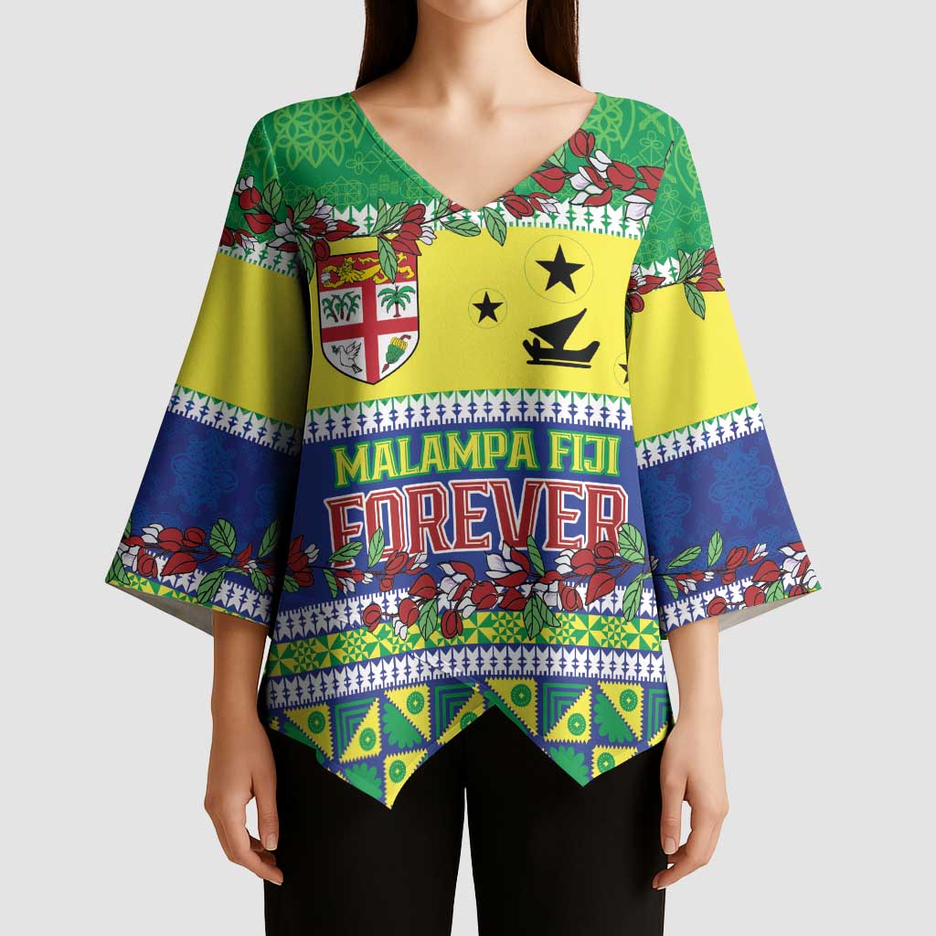Personalised Malampa Fiji Forever Kimono Sleeve Blouse Tagimoucia Polynesian Sand Drawing LT9 - Polynesian Pride