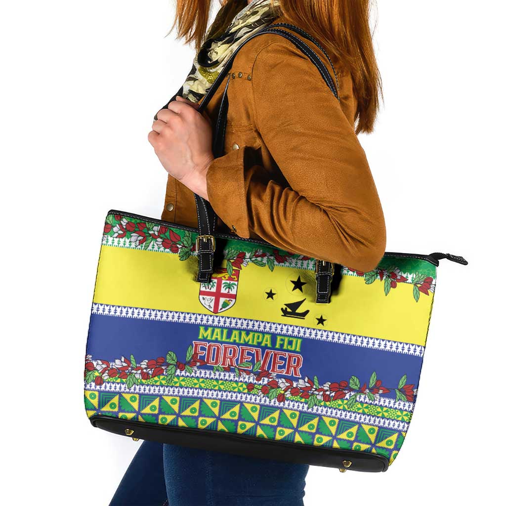 Malampa Fiji Forever Leather Tote Bag Tagimoucia Polynesian Sand Drawing LT9 Yellow - Polynesian Pride