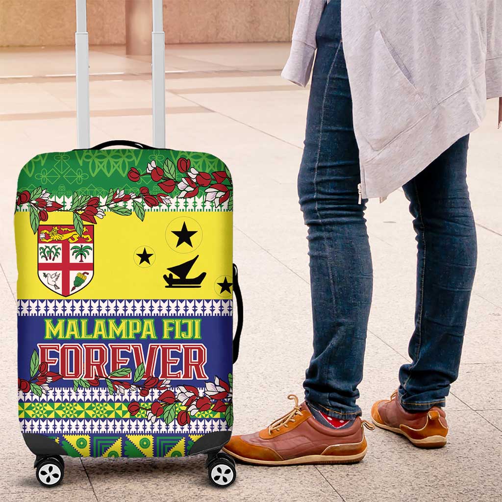 Malampa Fiji Forever Luggage Cover Tagimoucia Polynesian Sand Drawing LT9 Yellow - Polynesian Pride