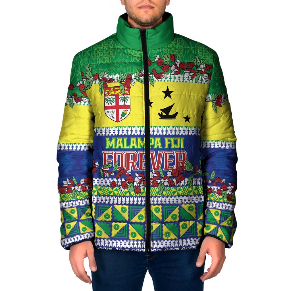 Personalised Malampa Fiji Forever Padded Jacket Tagimoucia Polynesian Sand Drawing LT9 Men Yellow - Polynesian Pride