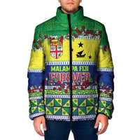 Personalised Malampa Fiji Forever Padded Jacket Tagimoucia Polynesian Sand Drawing LT9 Men Yellow - Polynesian Pride