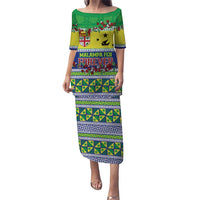 Personalised Malampa Fiji Forever Puletasi Tagimoucia Polynesian Sand Drawing LT9 Long Dress Yellow - Polynesian Pride