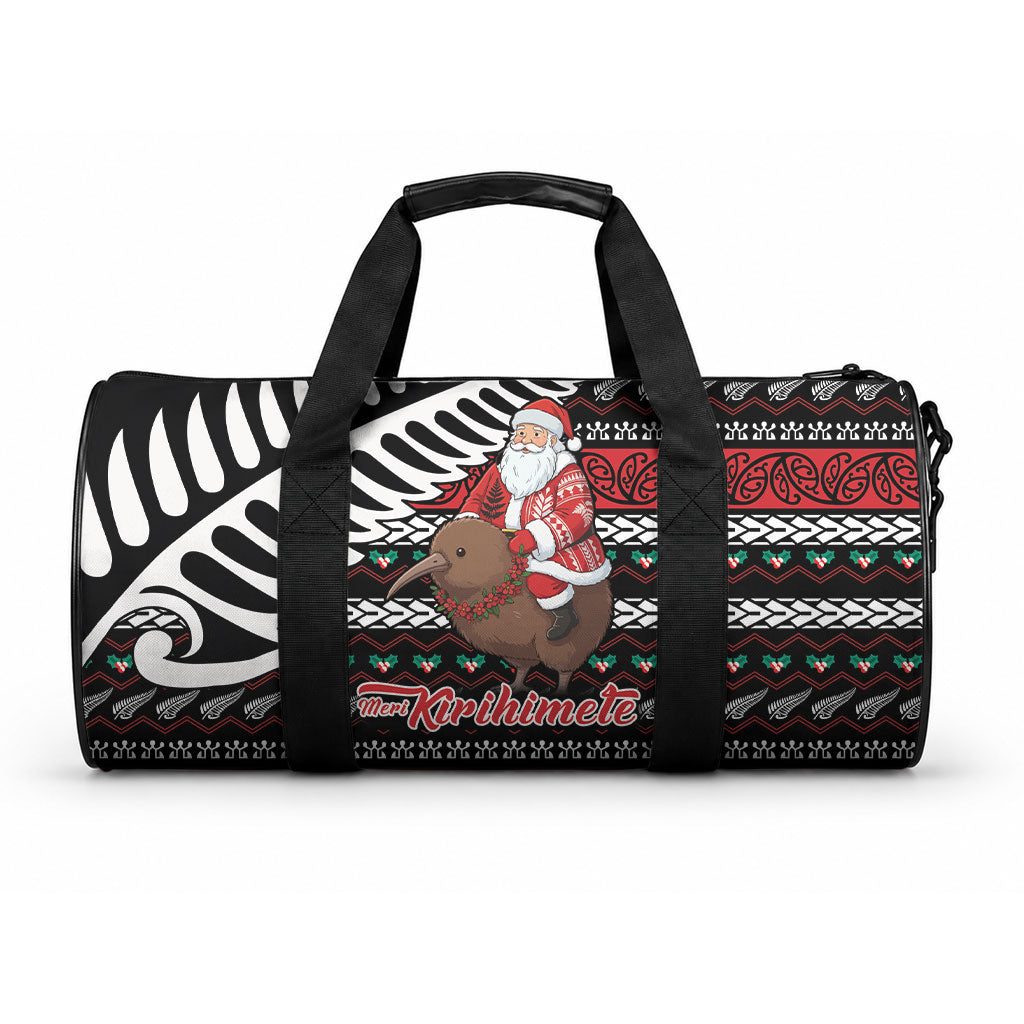 New Zealand Kiwi Santa Christmas Duffle Bag He Wairua Kirihimete LT9 One size Black - Polynesian Pride