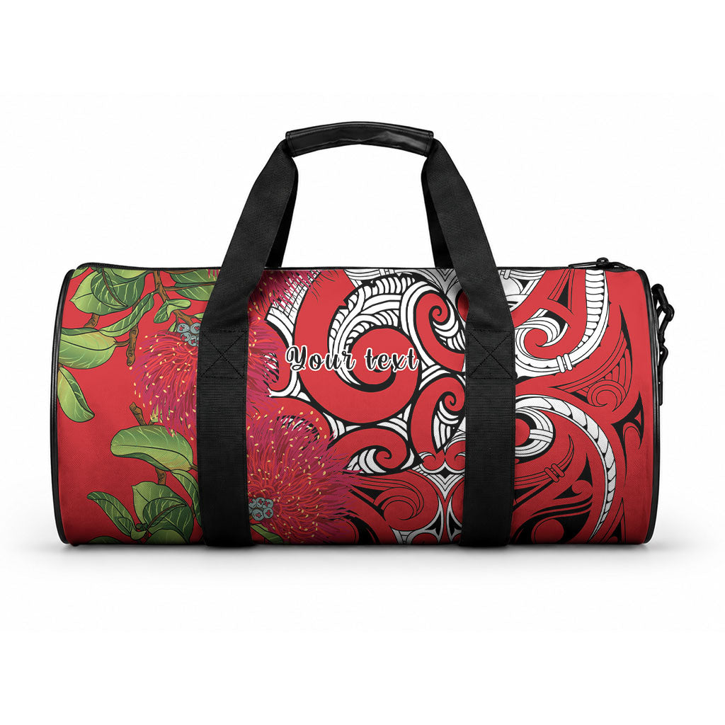 Personalised New Zealand Koru Pohutukawa Duffle Bag Meri Kirihimete Aroha for Christmas LT9 One size Red - Polynesian Pride