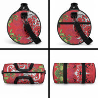 Personalised New Zealand Koru Pohutukawa Duffle Bag Meri Kirihimete Aroha for Christmas LT9 - Polynesian Pride