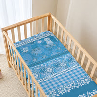 Hawaiian Hibiscus Honu Baby Bed Cover Blue Mele Kalikimaka Palaka Spirit LT9 - Polynesian Pride
