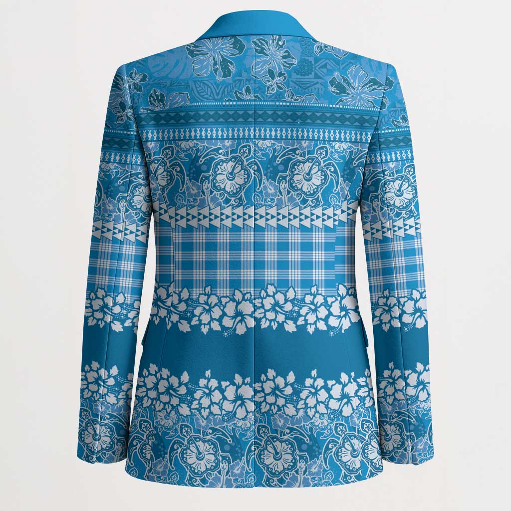 Hawaiian Hibiscus Honu Blazer Blue Mele Kalikimaka Palaka Spirit LT9 - Polynesian Pride
