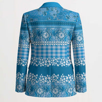 Hawaiian Hibiscus Honu Blazer Blue Mele Kalikimaka Palaka Spirit LT9 - Polynesian Pride