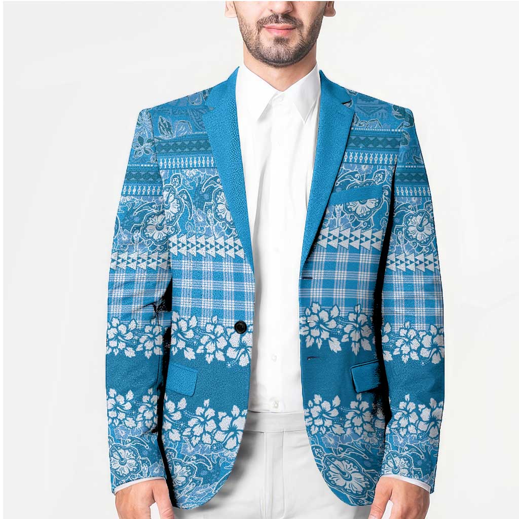 Hawaiian Hibiscus Honu Blazer Blue Mele Kalikimaka Palaka Spirit LT9 - Polynesian Pride