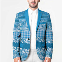 Hawaiian Hibiscus Honu Blazer Blue Mele Kalikimaka Palaka Spirit LT9 - Polynesian Pride