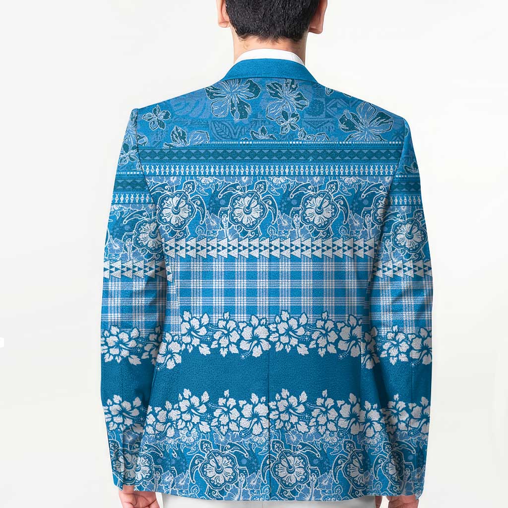 Hawaiian Hibiscus Honu Blazer Blue Mele Kalikimaka Palaka Spirit LT9 - Polynesian Pride