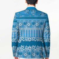Hawaiian Hibiscus Honu Blazer Blue Mele Kalikimaka Palaka Spirit LT9 - Polynesian Pride