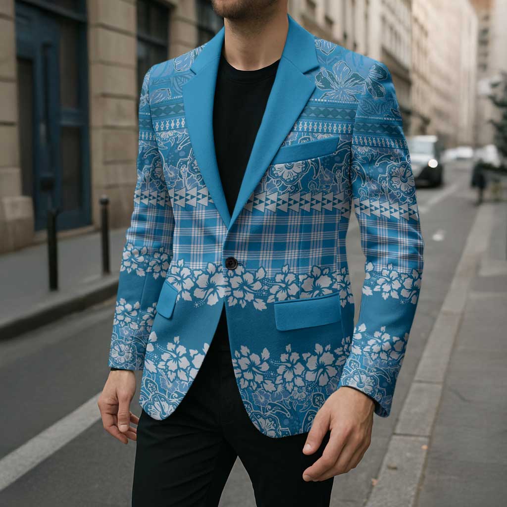Hawaiian Hibiscus Honu Blazer Blue Mele Kalikimaka Palaka Spirit LT9 - Polynesian Pride