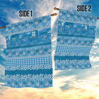 Hawaiian Hibiscus Honu Garden Flag Blue Mele Kalikimaka Palaka Spirit LT9 - Polynesian Pride