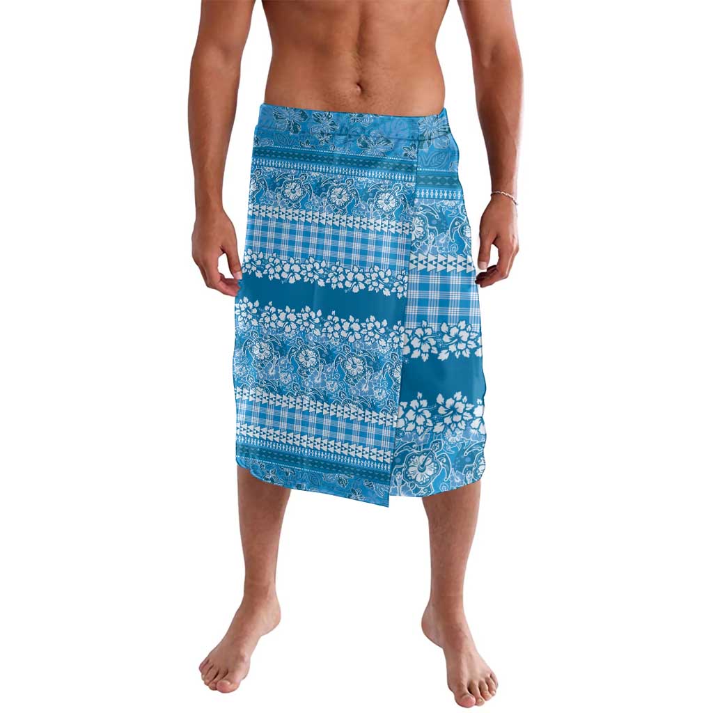 Hawaiian Hibiscus Honu Lavalava Blue Mele Kalikimaka Palaka Spirit LT9 Blue - Polynesian Pride