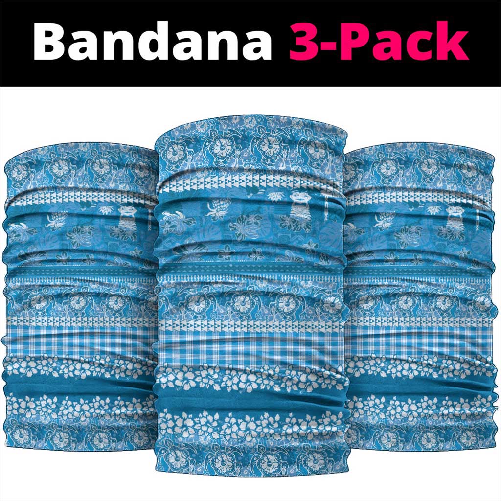 Hawaiian Hibiscus Honu Neck Gaiter Blue Mele Kalikimaka Palaka Spirit LT9 package One Size: 25*50cm Blue - Polynesian Pride