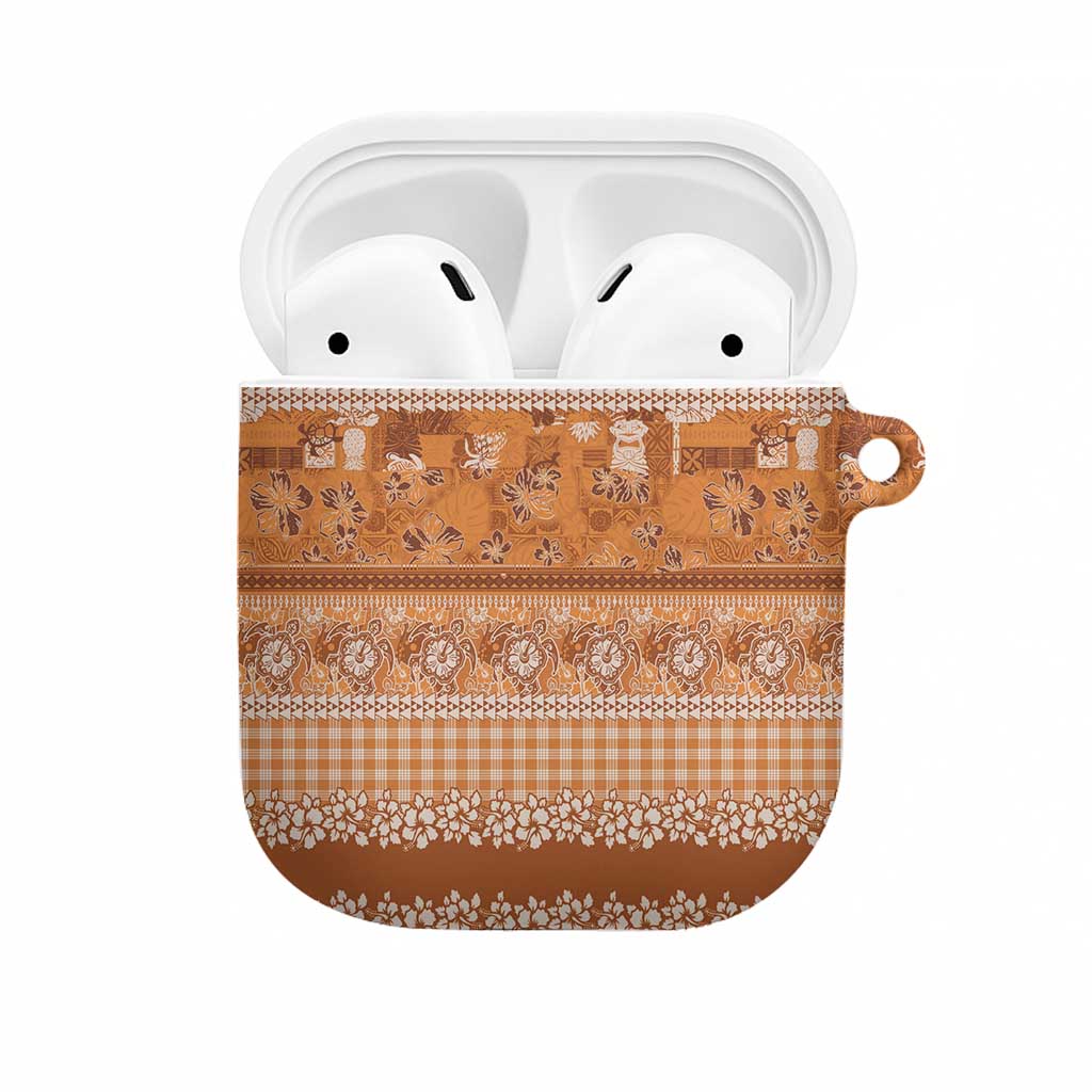 Hawaiian Hibiscus Honu AirPods Case Gold Mele Kalikimaka Palaka Spirit LT9 Gold - Polynesian Pride