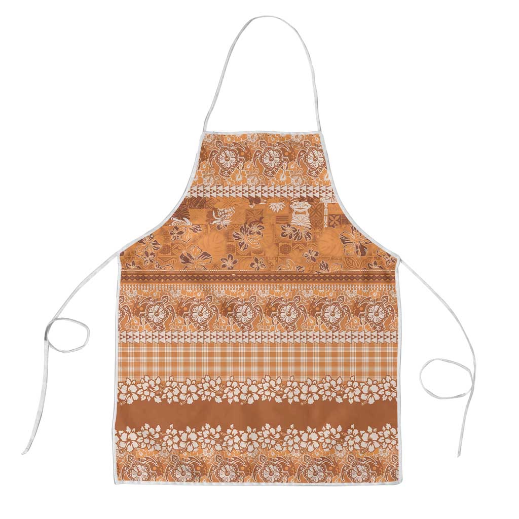Hawaiian Hibiscus Honu Apron Gold Mele Kalikimaka Palaka Spirit LT9 Gold - Polynesian Pride
