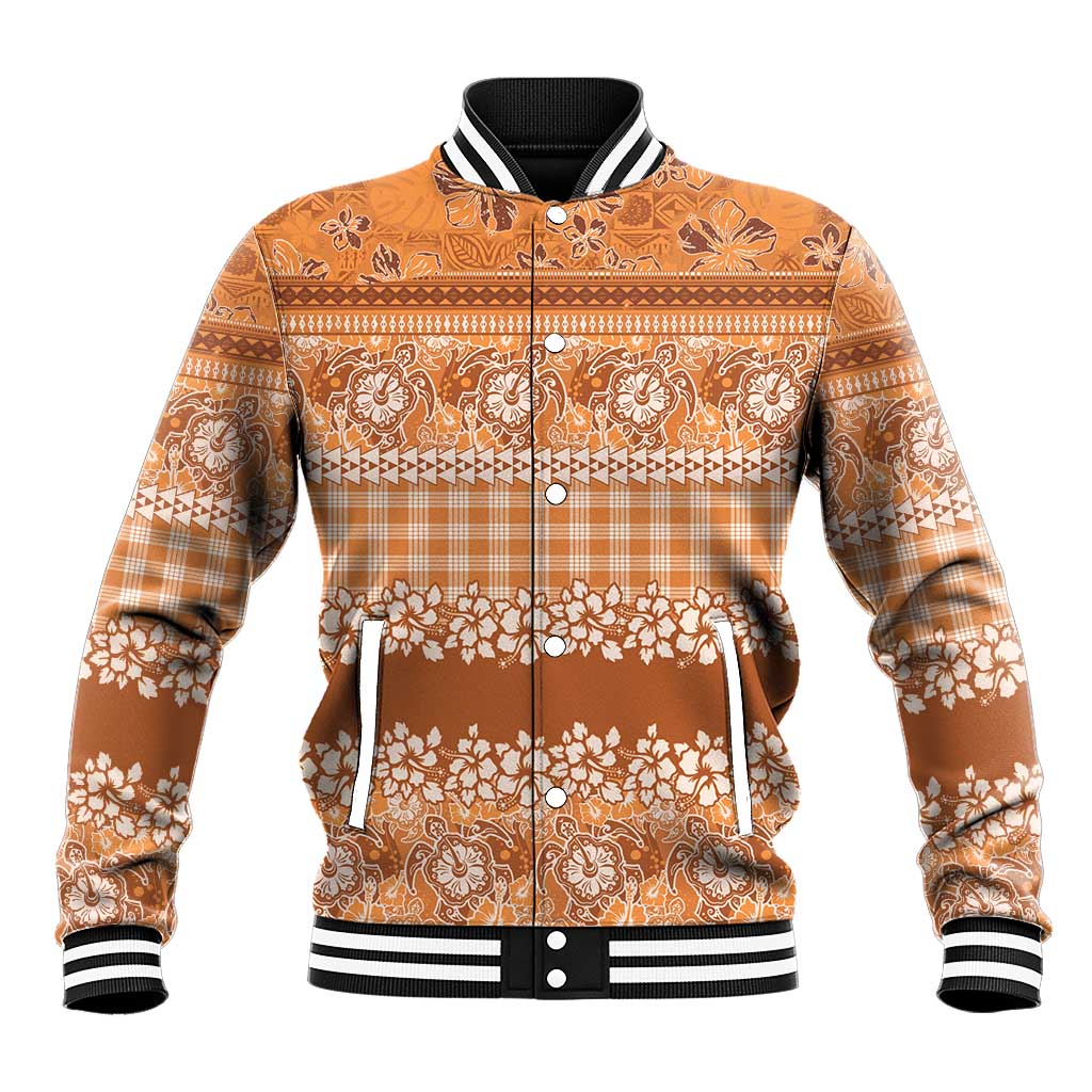 Hawaiian Hibiscus Honu Baseball Jacket Gold Mele Kalikimaka Palaka Spirit LT9 Unisex Gold - Polynesian Pride