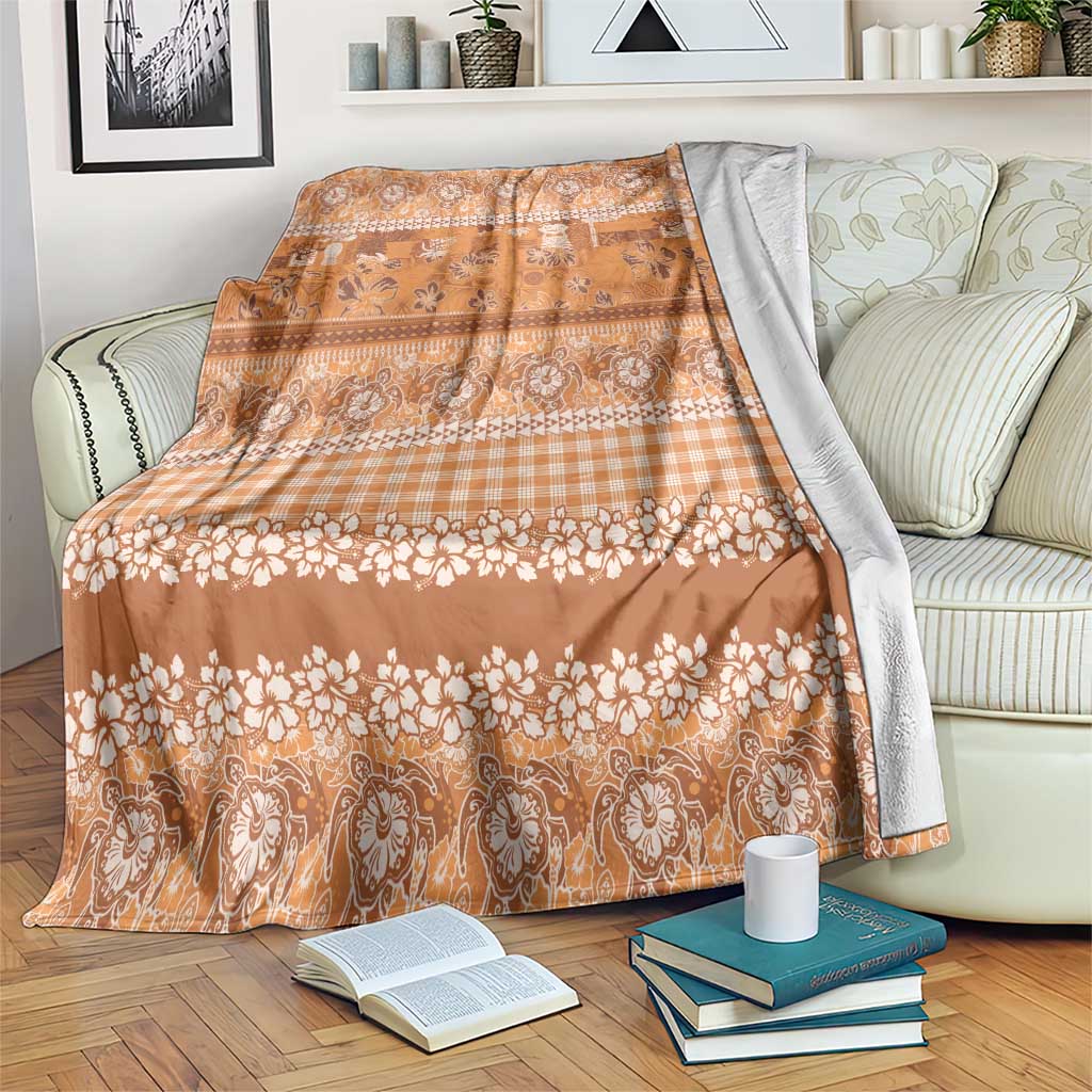 Hawaiian Hibiscus Honu Blanket Gold Mele Kalikimaka Palaka Spirit LT9 Gold - Polynesian Pride