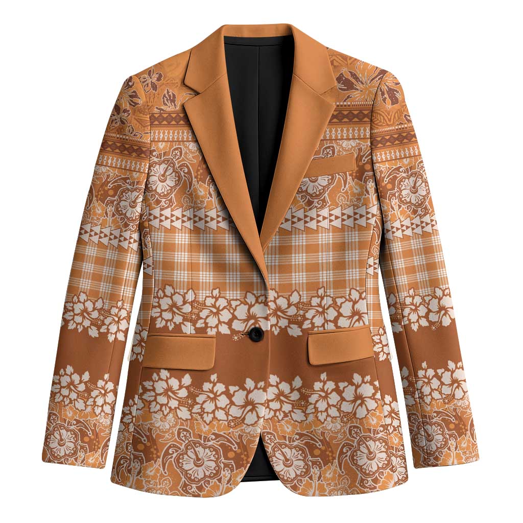 Hawaiian Hibiscus Honu Blazer Gold Mele Kalikimaka Palaka Spirit LT9 Unisex Gold - Polynesian Pride