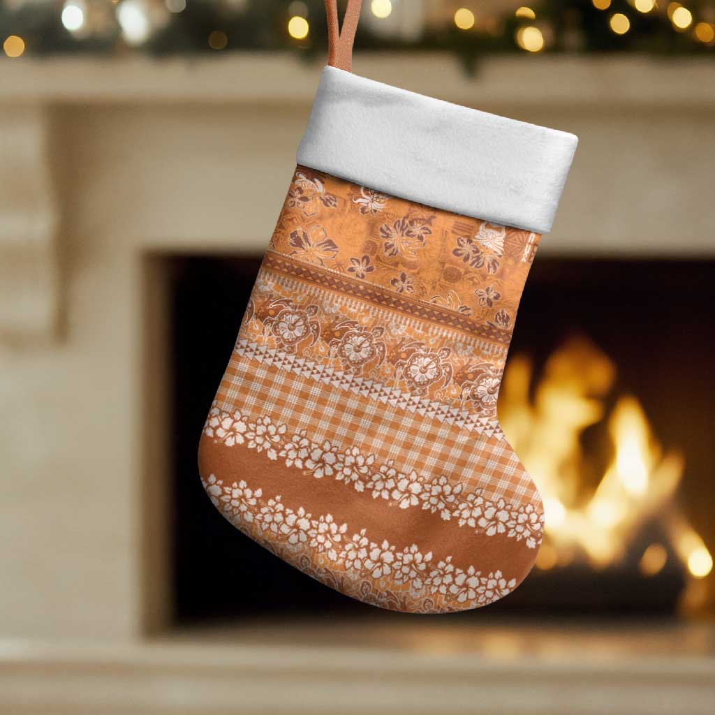 Hawaiian Hibiscus Honu Christmas Stocking Gold Mele Kalikimaka Palaka Spirit LT9 Set of 2 Gold - Polynesian Pride