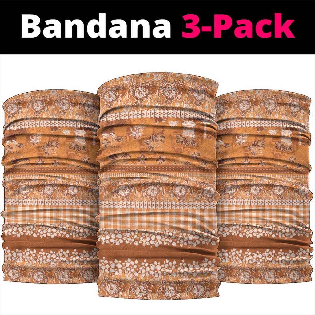 Hawaiian Hibiscus Honu Neck Gaiter Gold Mele Kalikimaka Palaka Spirit LT9 package One Size: 25*50cm Gold - Polynesian Pride