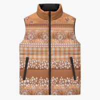 Hawaiian Hibiscus Honu Sleeveless Puffer Jacket Gold Mele Kalikimaka Palaka Spirit LT9 Unisex Gold - Polynesian Pride