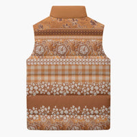 Hawaiian Hibiscus Honu Sleeveless Puffer Jacket Gold Mele Kalikimaka Palaka Spirit LT9 - Polynesian Pride