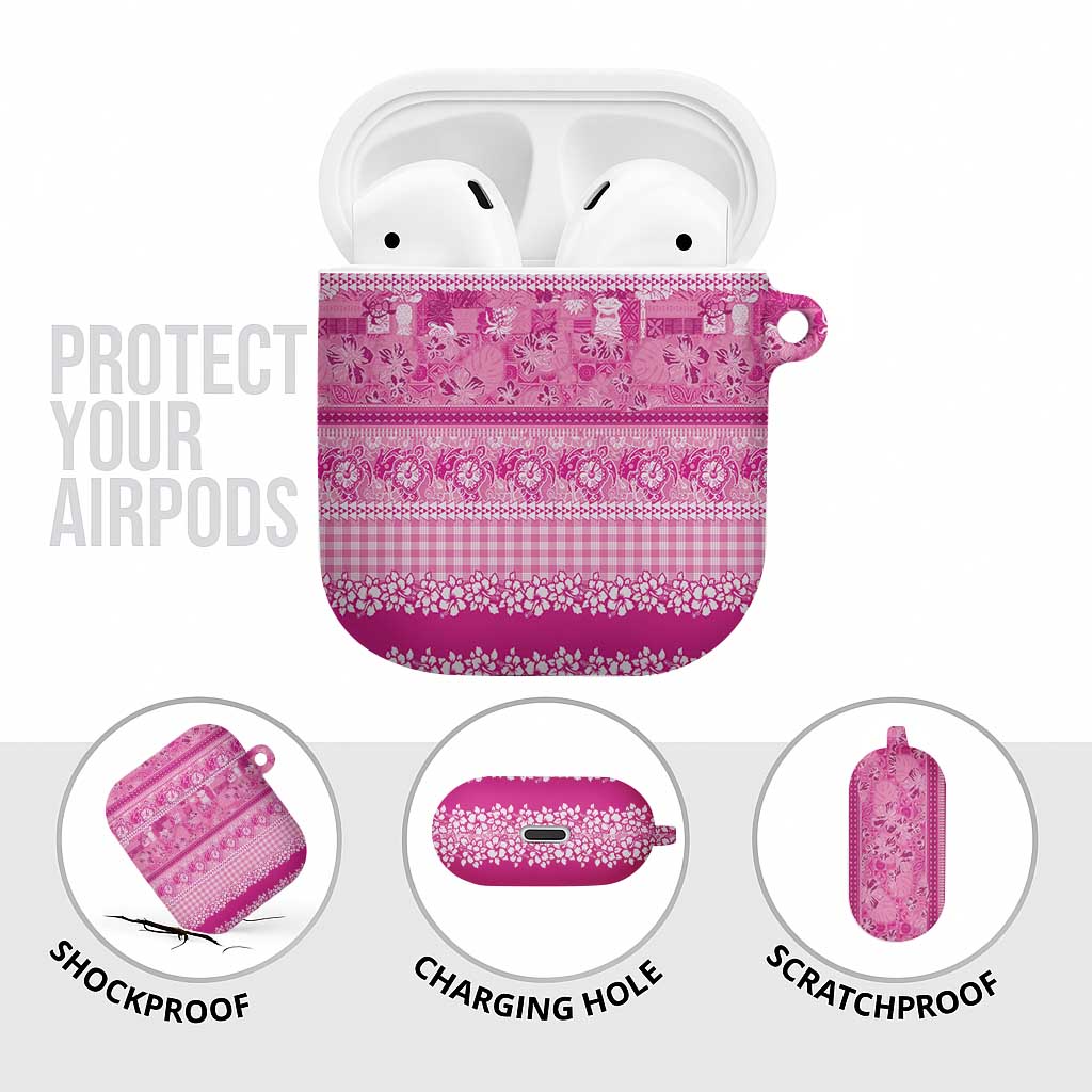 Hawaiian Hibiscus Honu AirPods Case Pink Mele Kalikimaka Palaka Spirit LT9 - Polynesian Pride