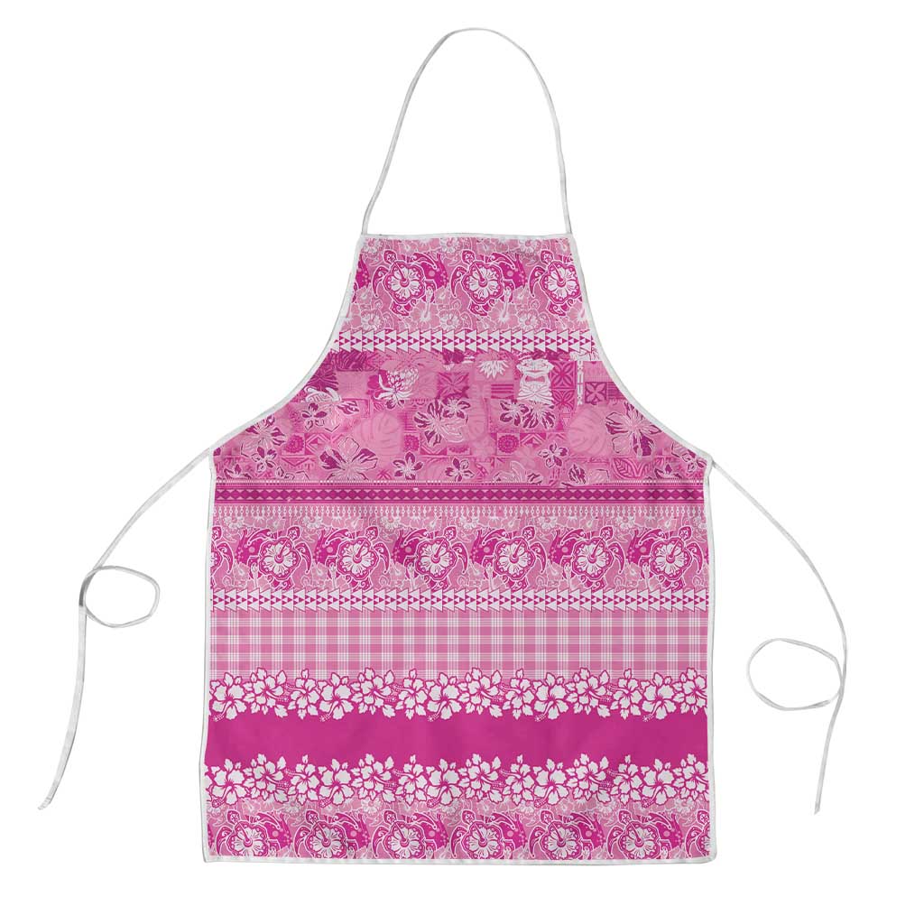 Hawaiian Hibiscus Honu Apron Pink Mele Kalikimaka Palaka Spirit LT9 Pink - Polynesian Pride