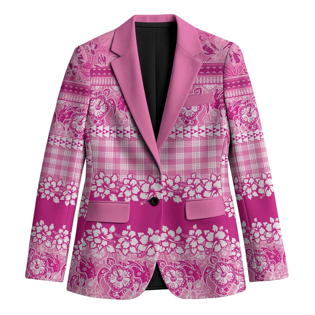 Hawaiian Hibiscus Honu Blazer Pink Mele Kalikimaka Palaka Spirit LT9 Unisex Pink - Polynesian Pride